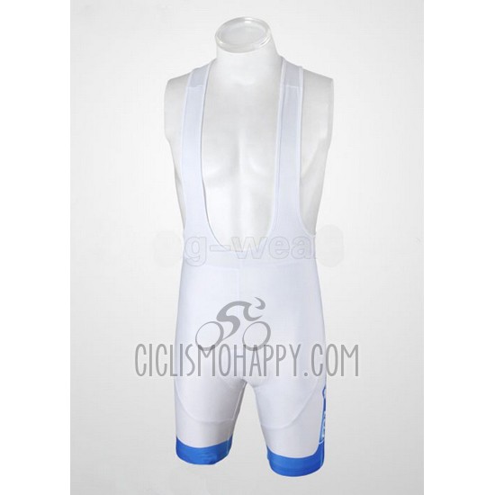 FDJ Cycling Jersey Bib Short 2010 Short Sleeve White and Light Blue